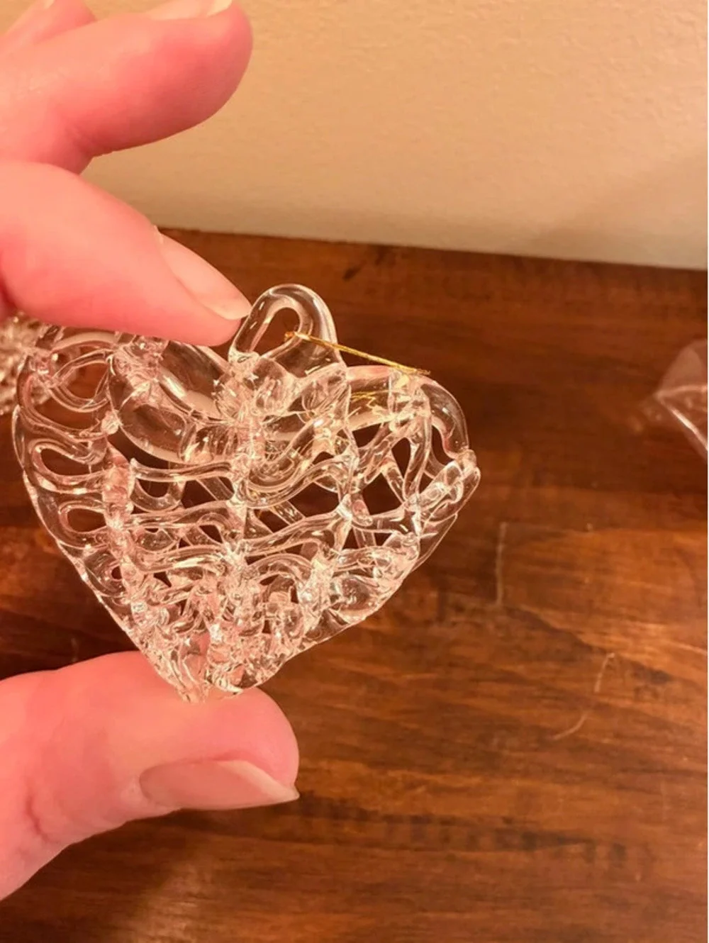 Vintage House of Lloyd Spun Glass Heart Ornaments Set of 5 w/ Original Box